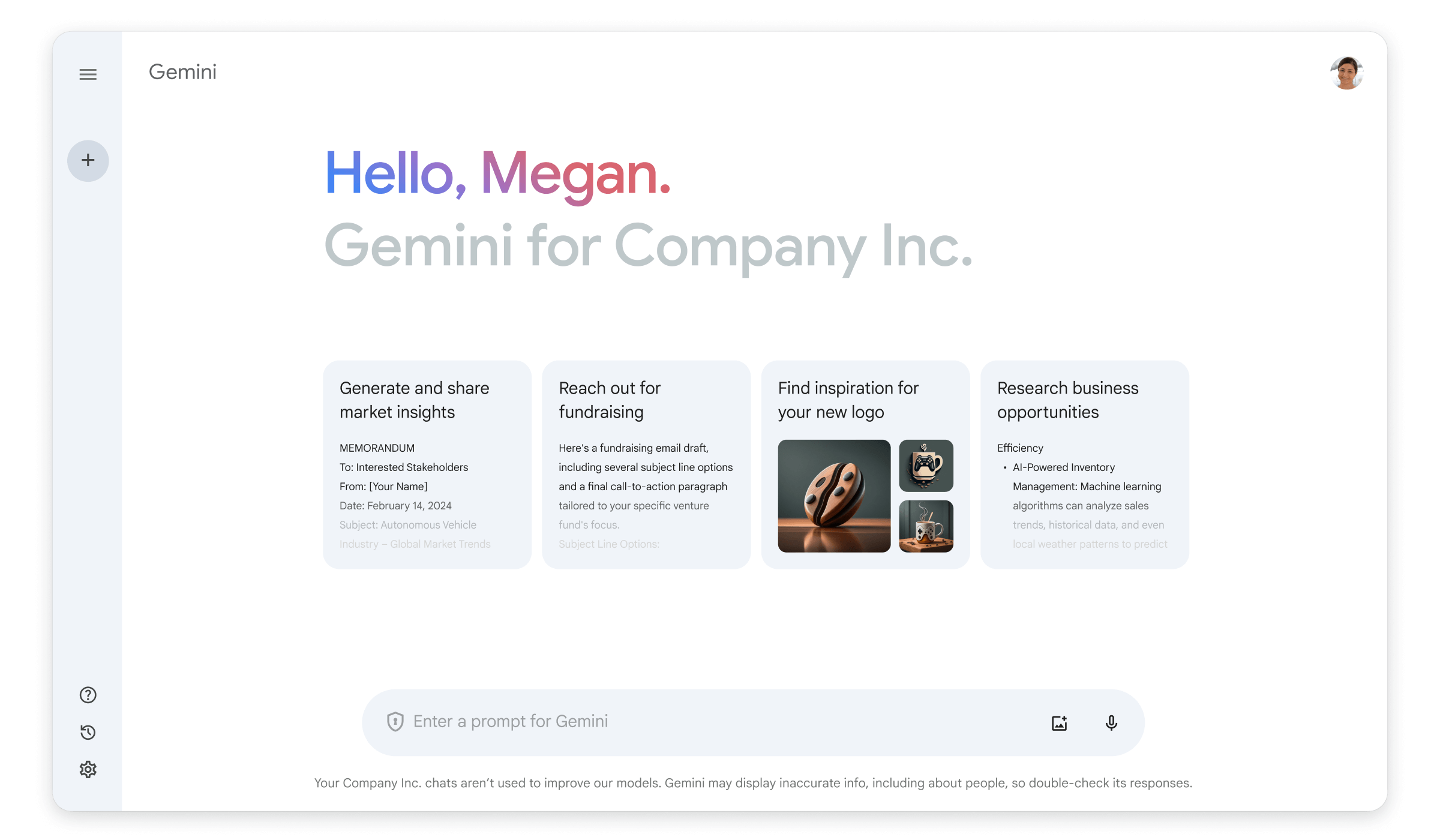 Google Gemini Business chat standalone