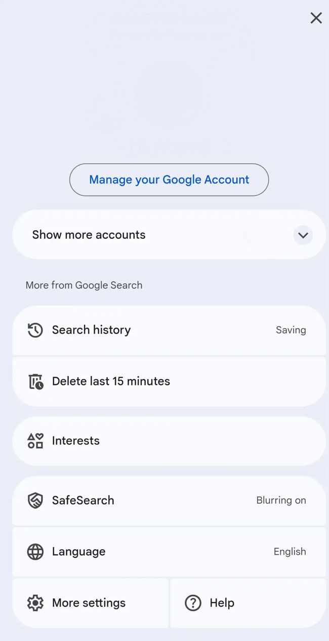 Nuove impostazioni di ricerca Google dello smartphone