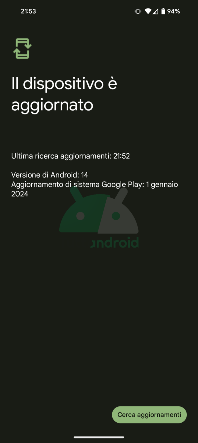 aggiornamento di sistema Google Play di gennaio 2024