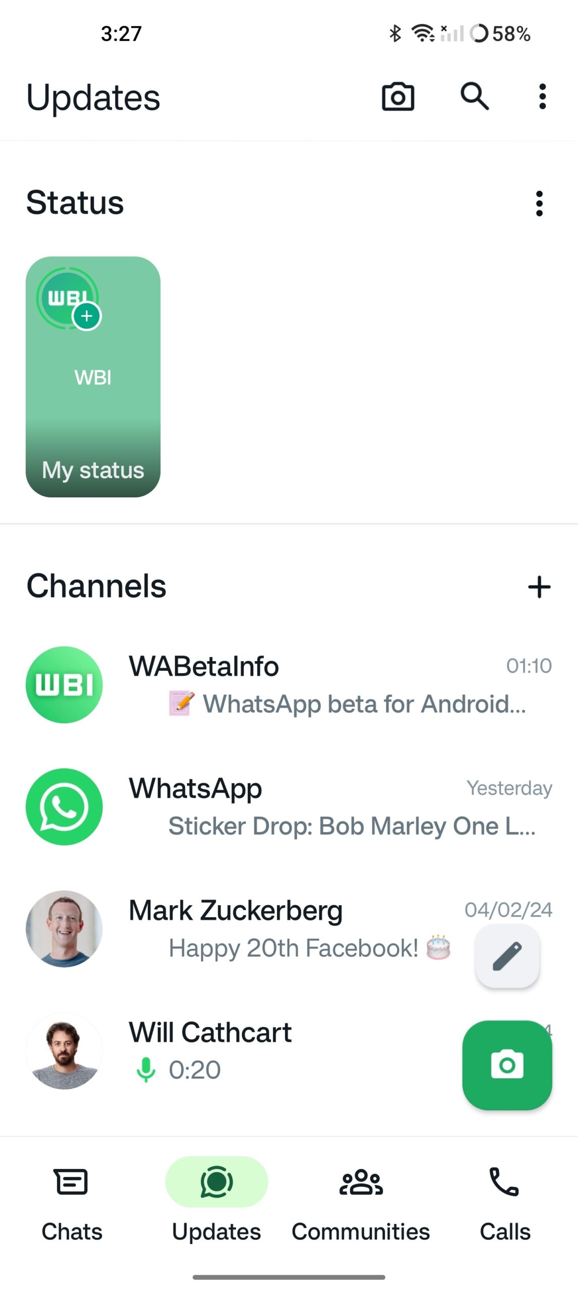 whatsapp beta aggiornamenti di stato nuovo design