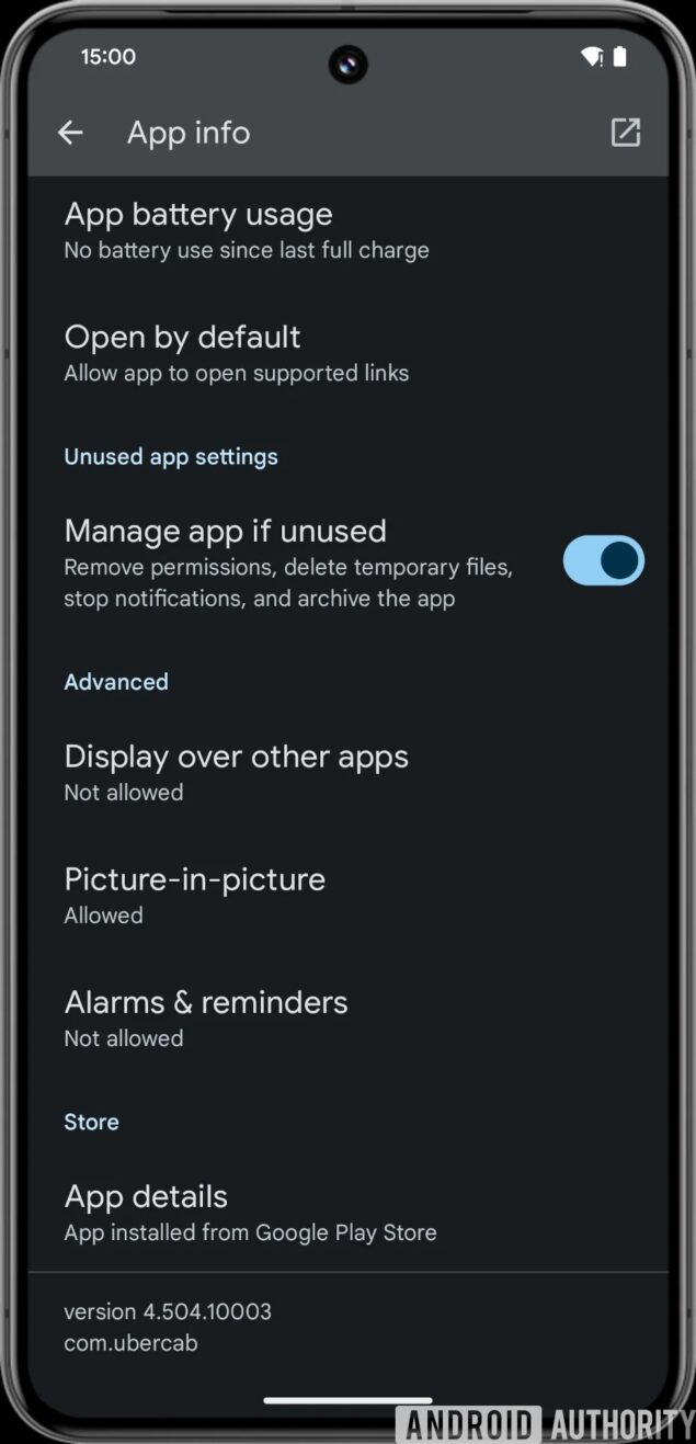 Android 15 supporto nativo archiviazione app