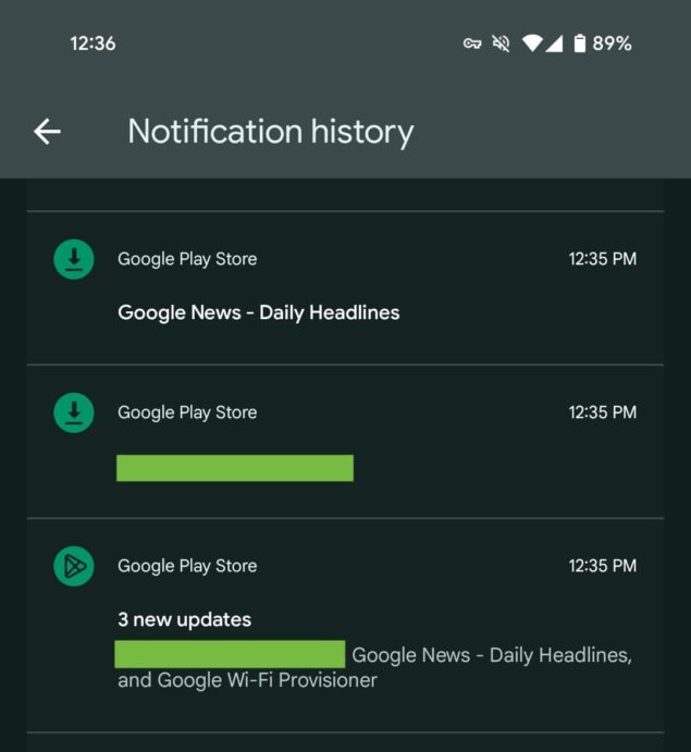 Google Play Store aggiornamenti app di sistema non visualizzati
