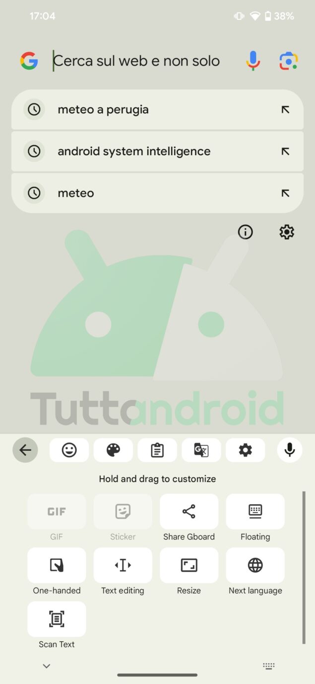 Google scansione testo in Gboard