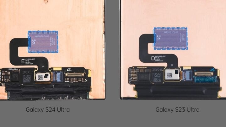 confronto sensori per le impronte digitali Samsung Galaxy S24 Ultra e S23 Ultra
