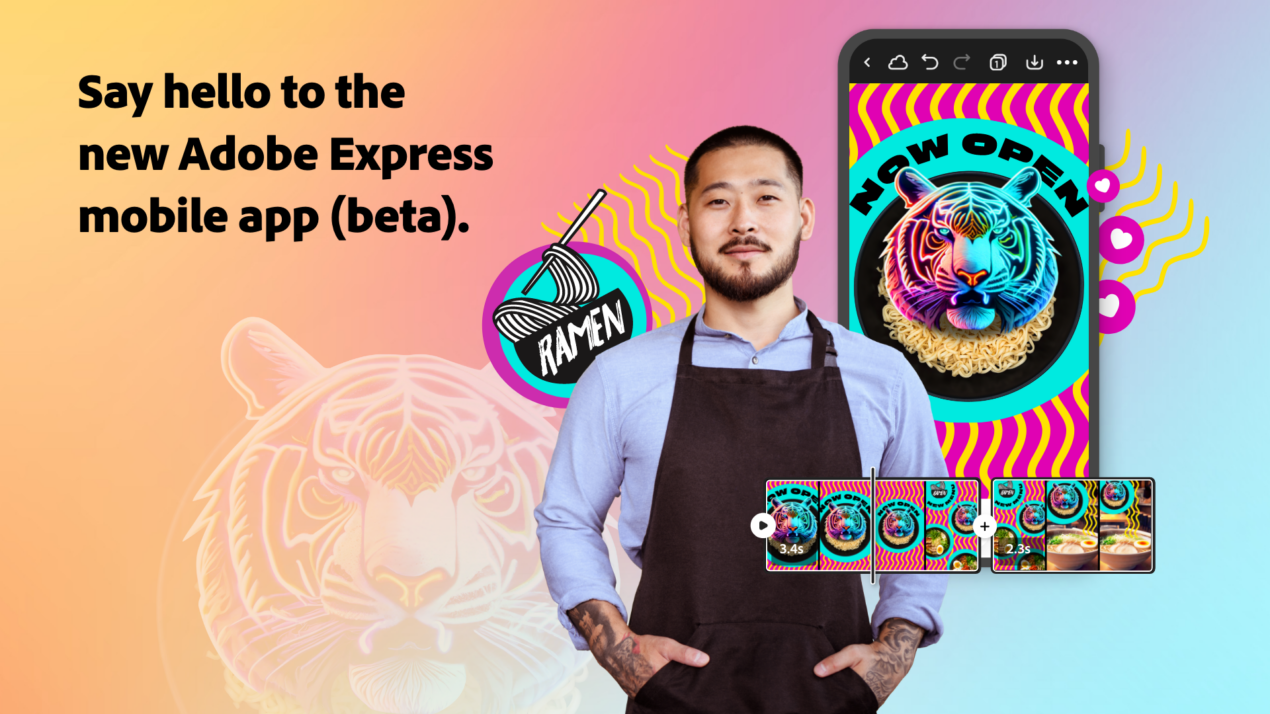 Disponibile la nuova app Adobe Express, con funzioni premium gratis durante la beta