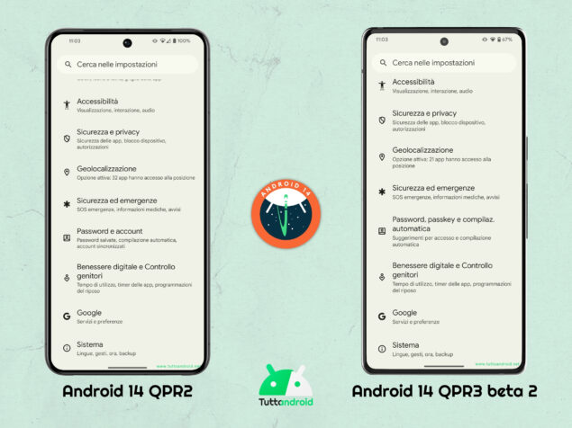 Android 14 QPR3 beta 2 - Password e account 01