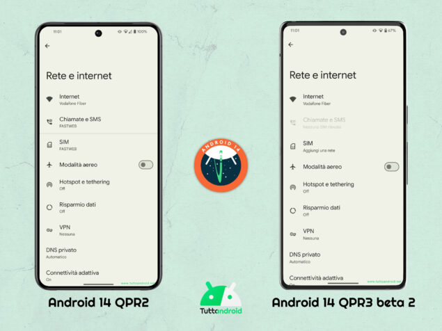 Android 14 QPR3 beta 2 - Rete e internet