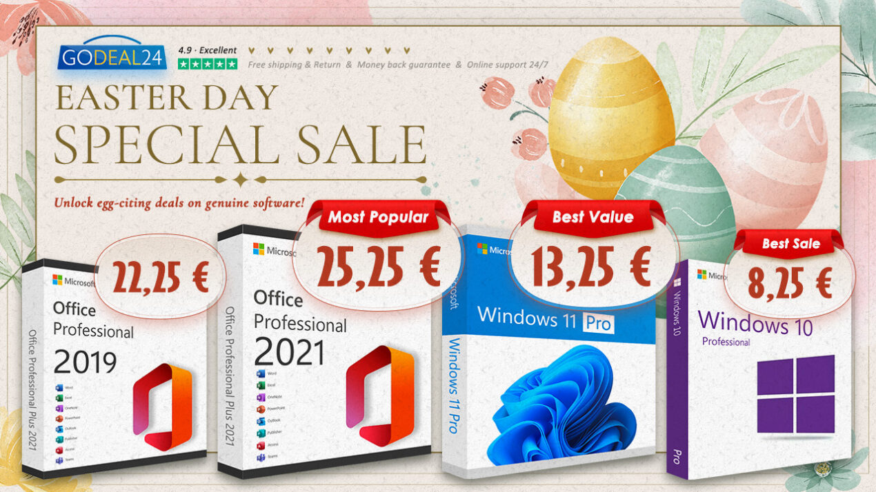 Con le offerte di Pasqua di Godeal24 Windows e Office sono più appetibili che mai