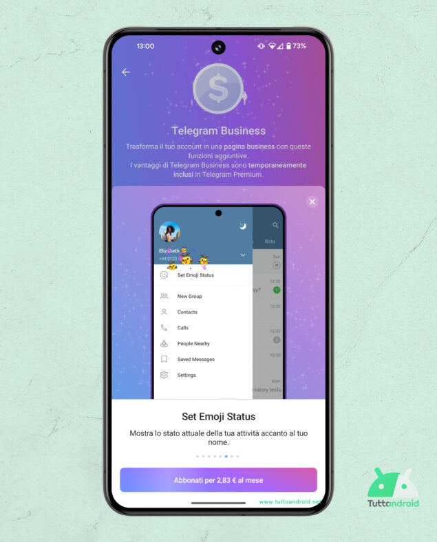 Funzionalità di Telegram Business disponibile al lancio