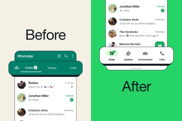 WhatsApp per Android - annuncio nuova interfaccia utente