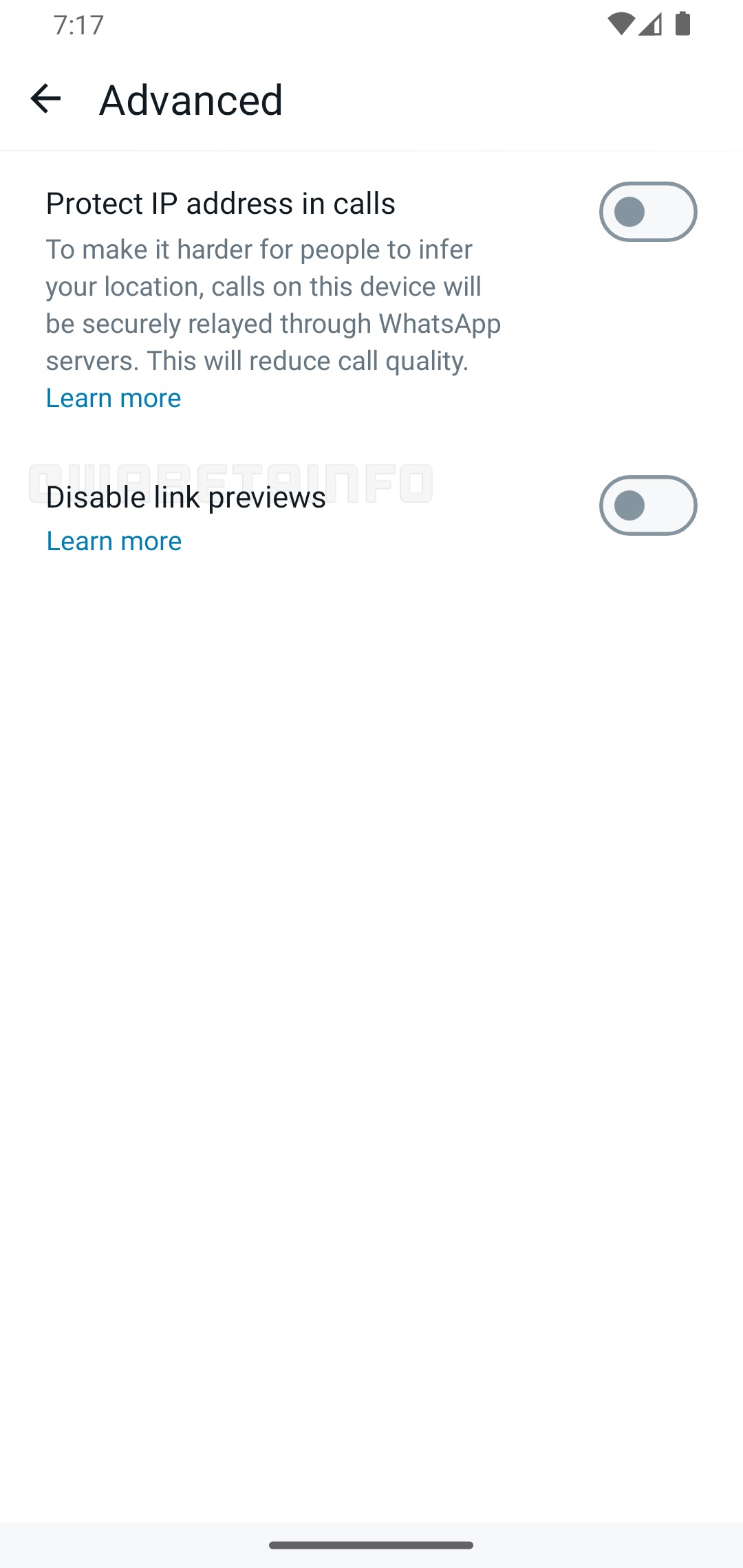 WhatsApp beta nuova opzione disabilitare anteprime link