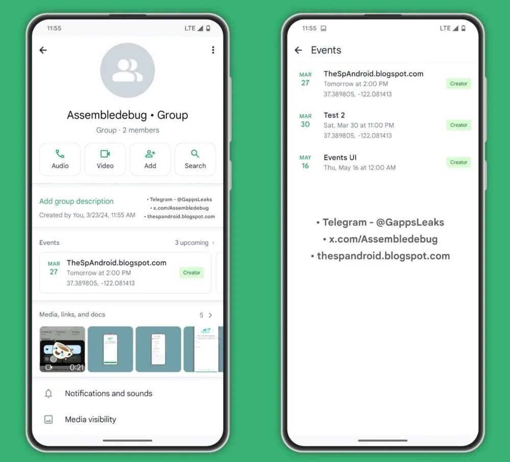 WhatsApp eventi gruppo 4