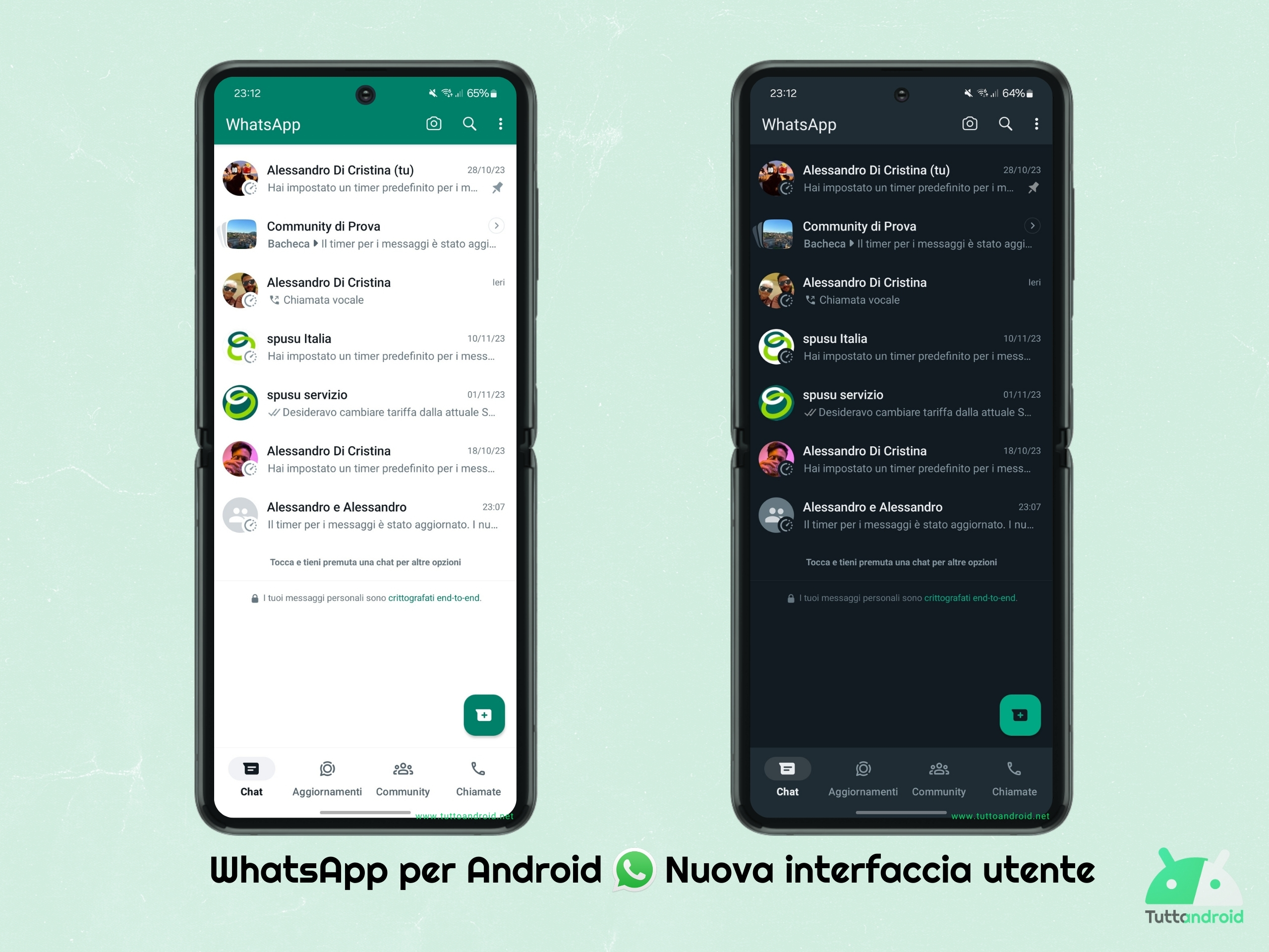 La nuova interfaccia utente di WhatsApp per Android arriva sul canale stabile (per tutti)
