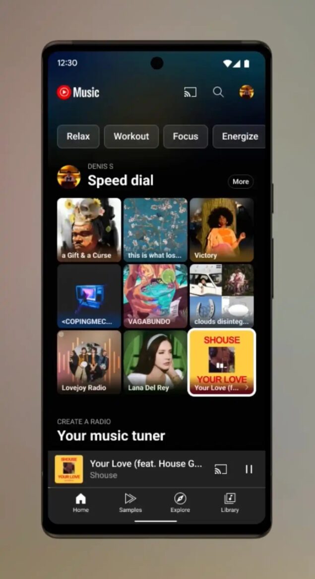 YouTube Music test griglia recenti 1