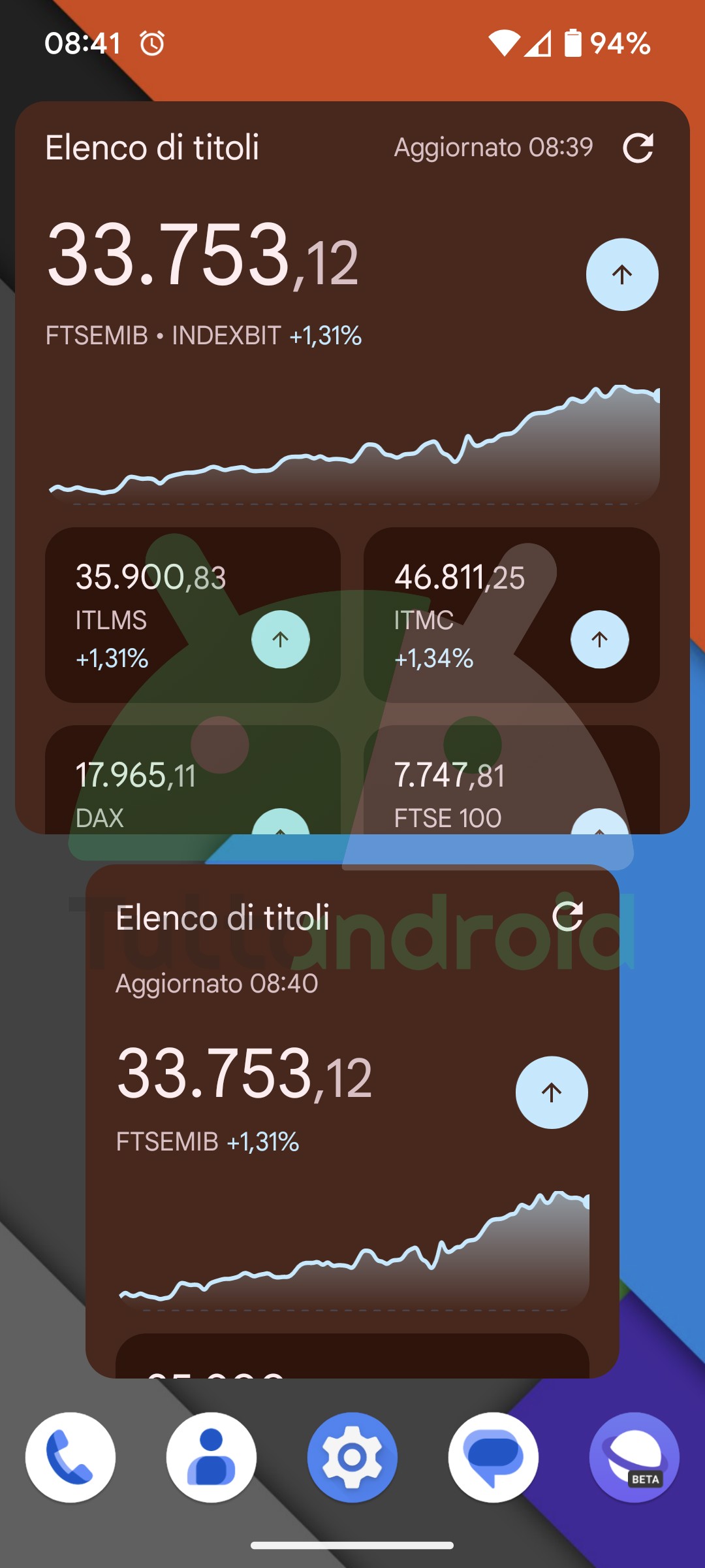 app Google widget finanza