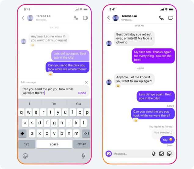 Instagram modifica messaggi Direct