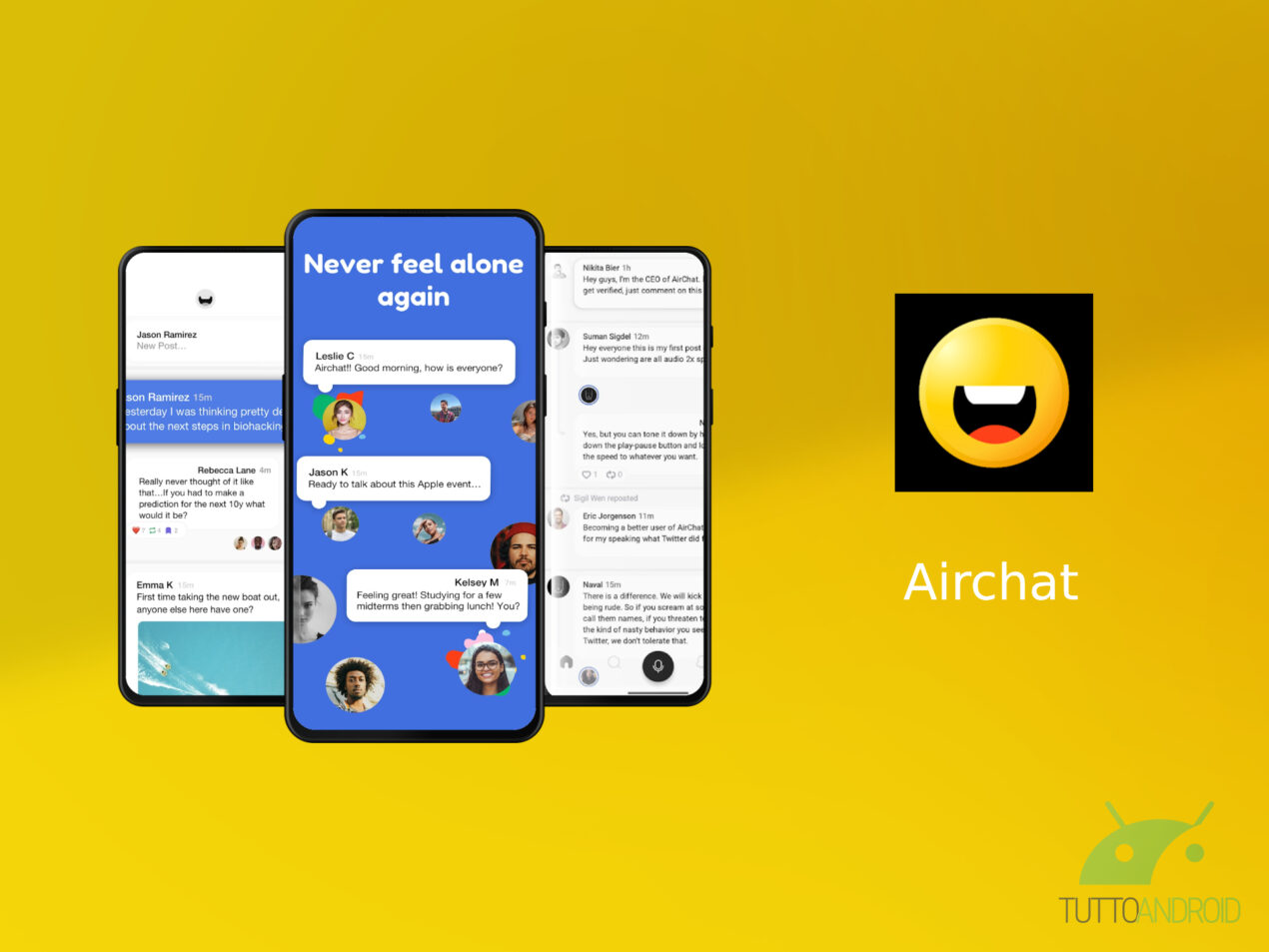 Con l'app Airchat troverete sempre qualcuno con cui parlare