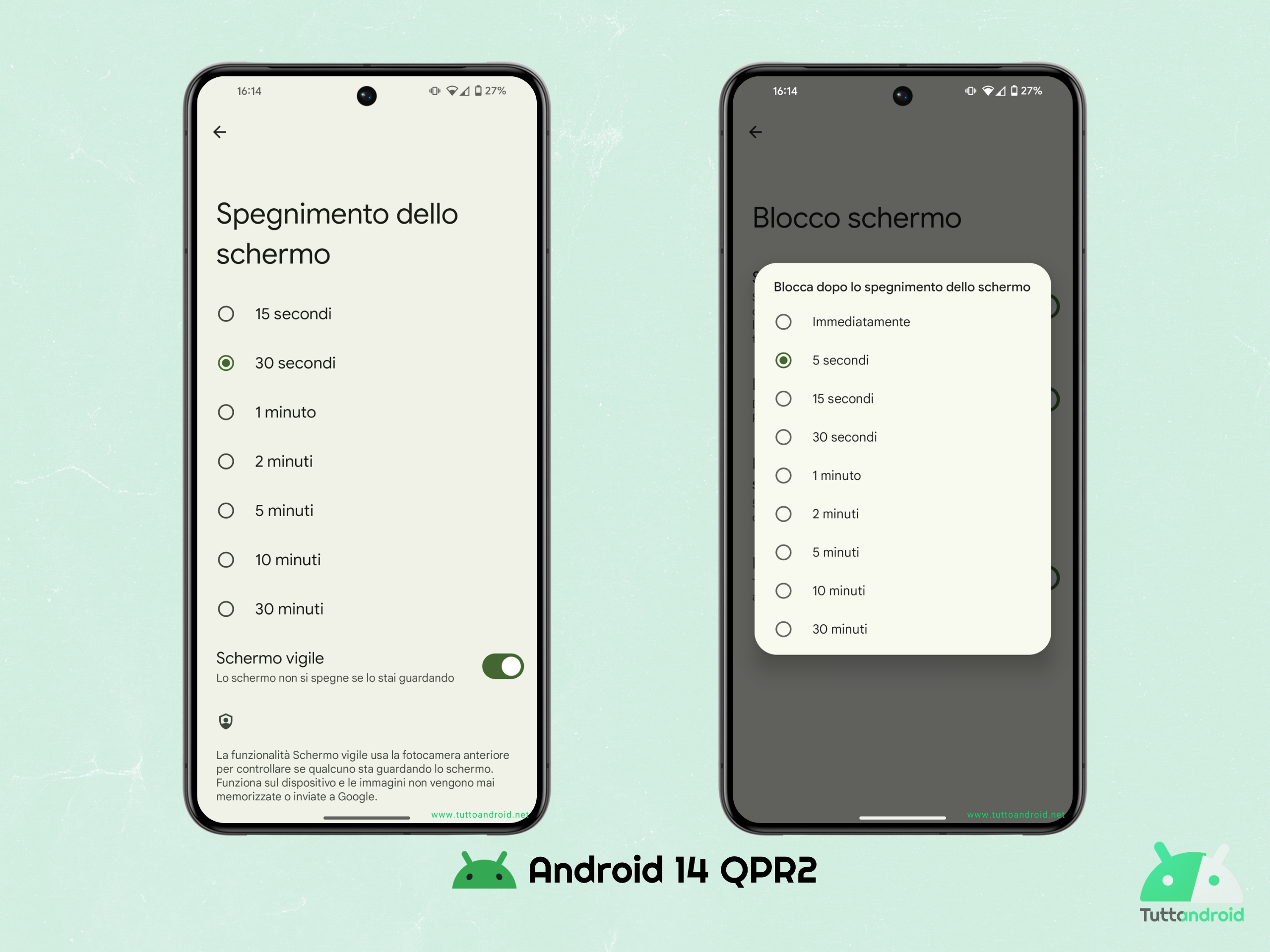 Android 14 QPR2 - Spegnimento e blocco schermo