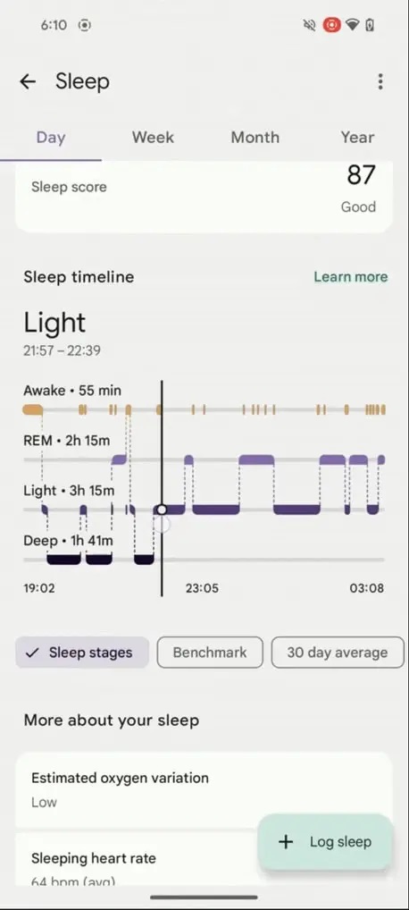 App Fitbit riprogettazione statistiche sonno 3