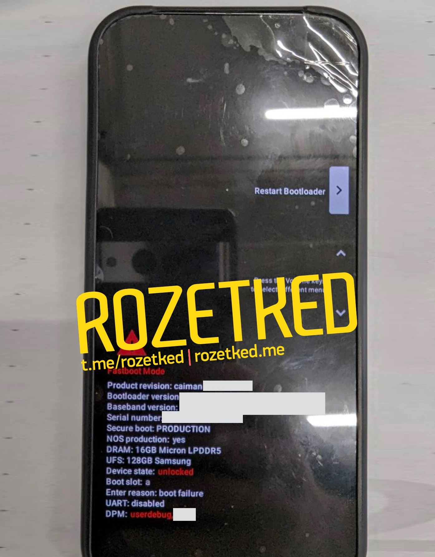Google Pixel 9 Pro scatto leak - dettagli bootloader
