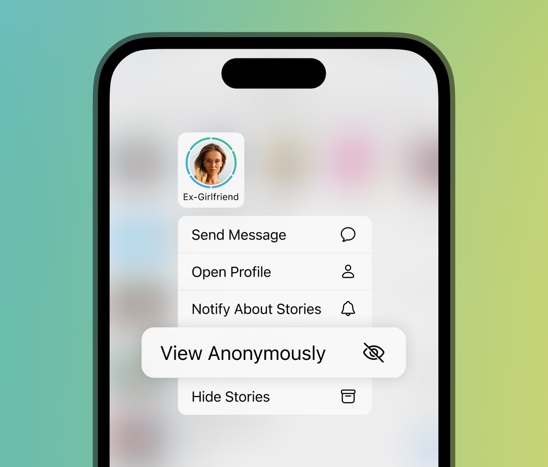 Possibilità di aprire le storie in forma anonima su Telegram Premium