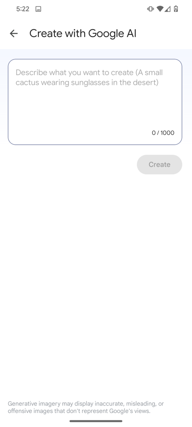 generazione immagini con IA nelle Note Google