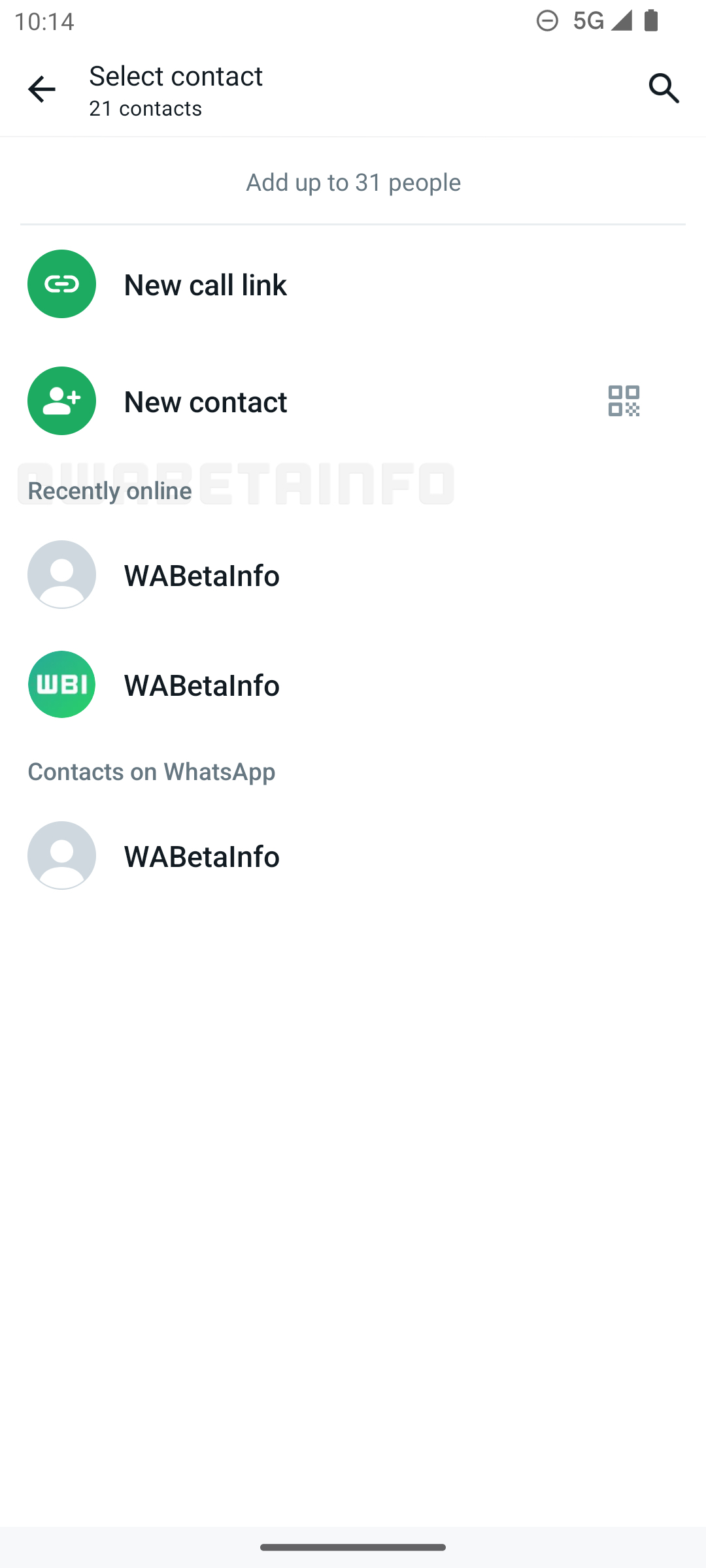 contatti online di recente su WhatsApp