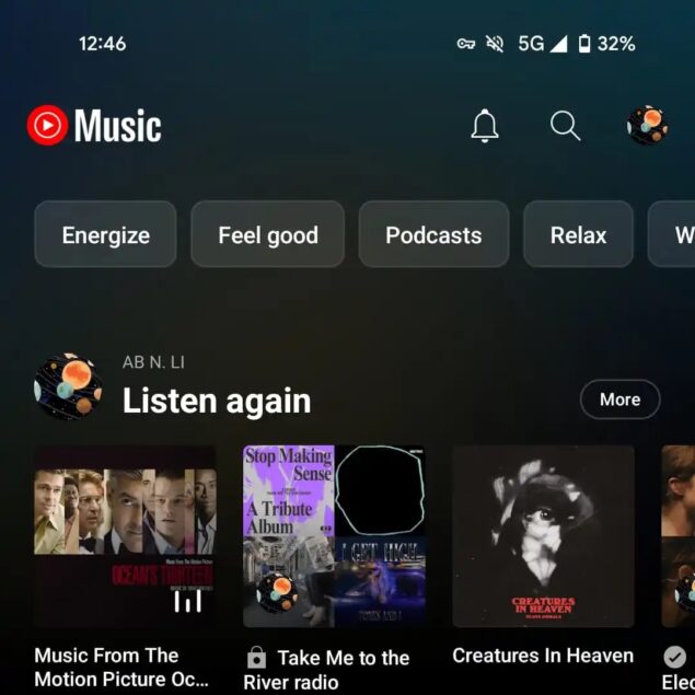 YouTube Music feed attività 2