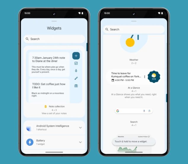 Android 15 Pixel Launcher widget