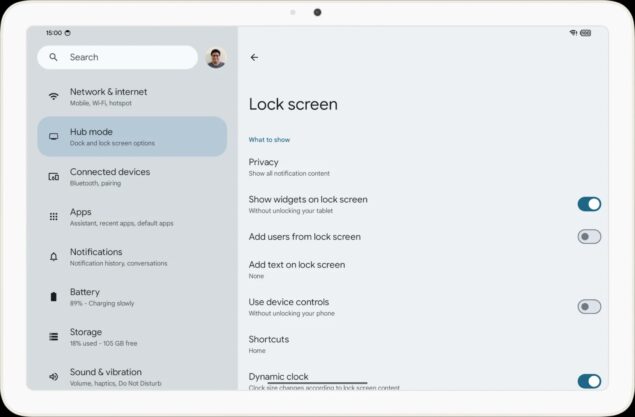 Android 15 impostazioni widget schermata di blocco