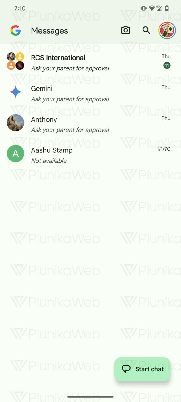 Google Messaggi parental control
