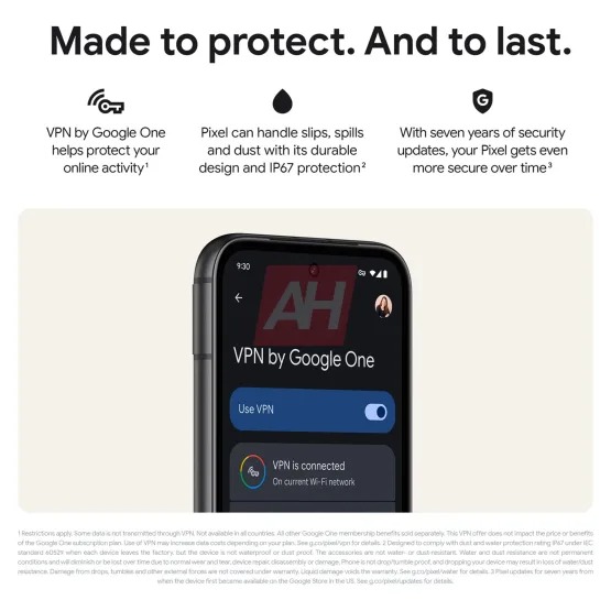 Google Pixel 8a VPN, certificazione IP e aggiornamenti