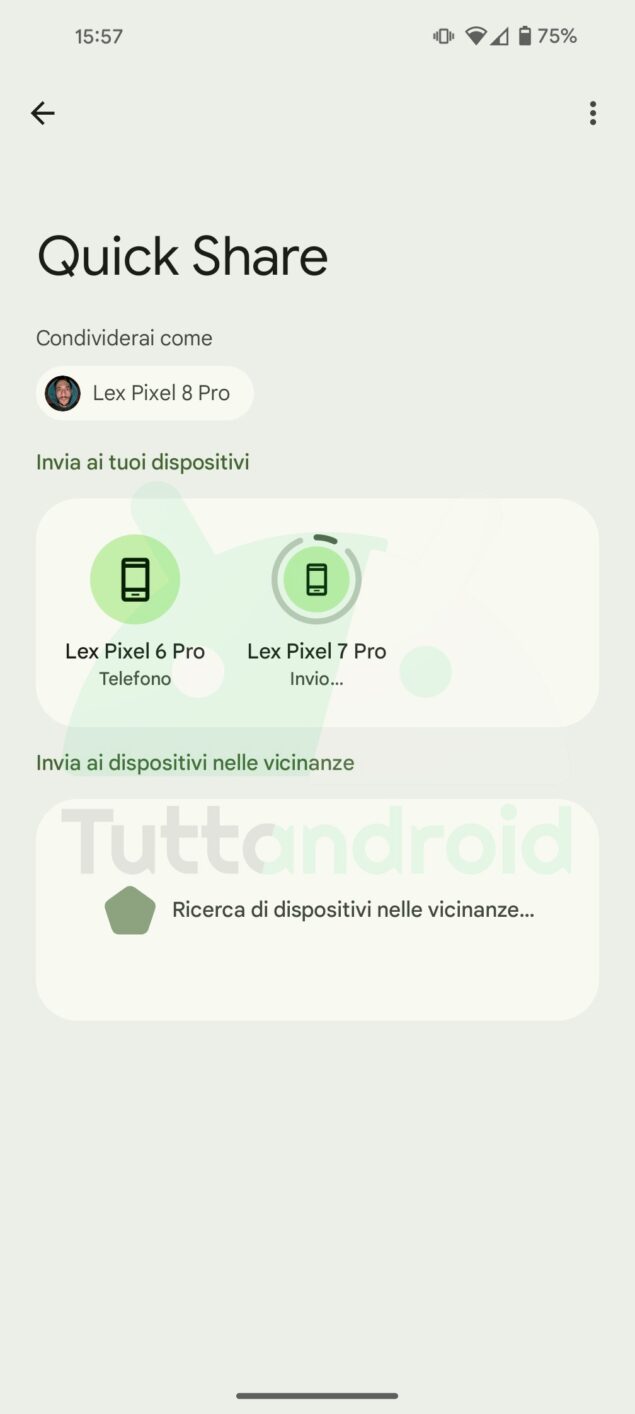 Quick Share barra avanzamento nuova Material Design 3
