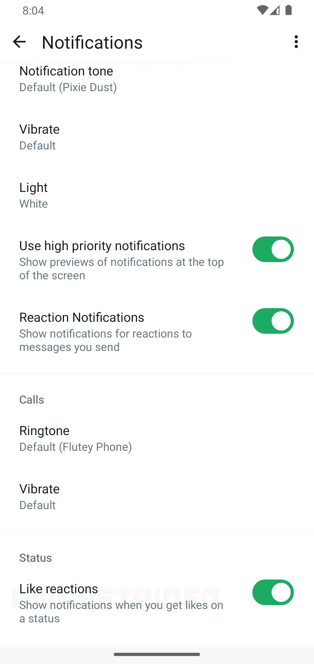 WhatsApp Beta notifiche reazioni stato