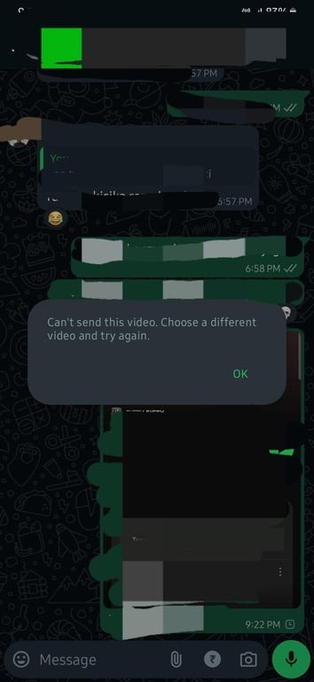 WhatsApp bug invio video
