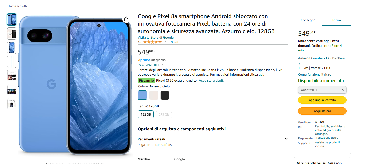 Amazon consegna o ritiro
