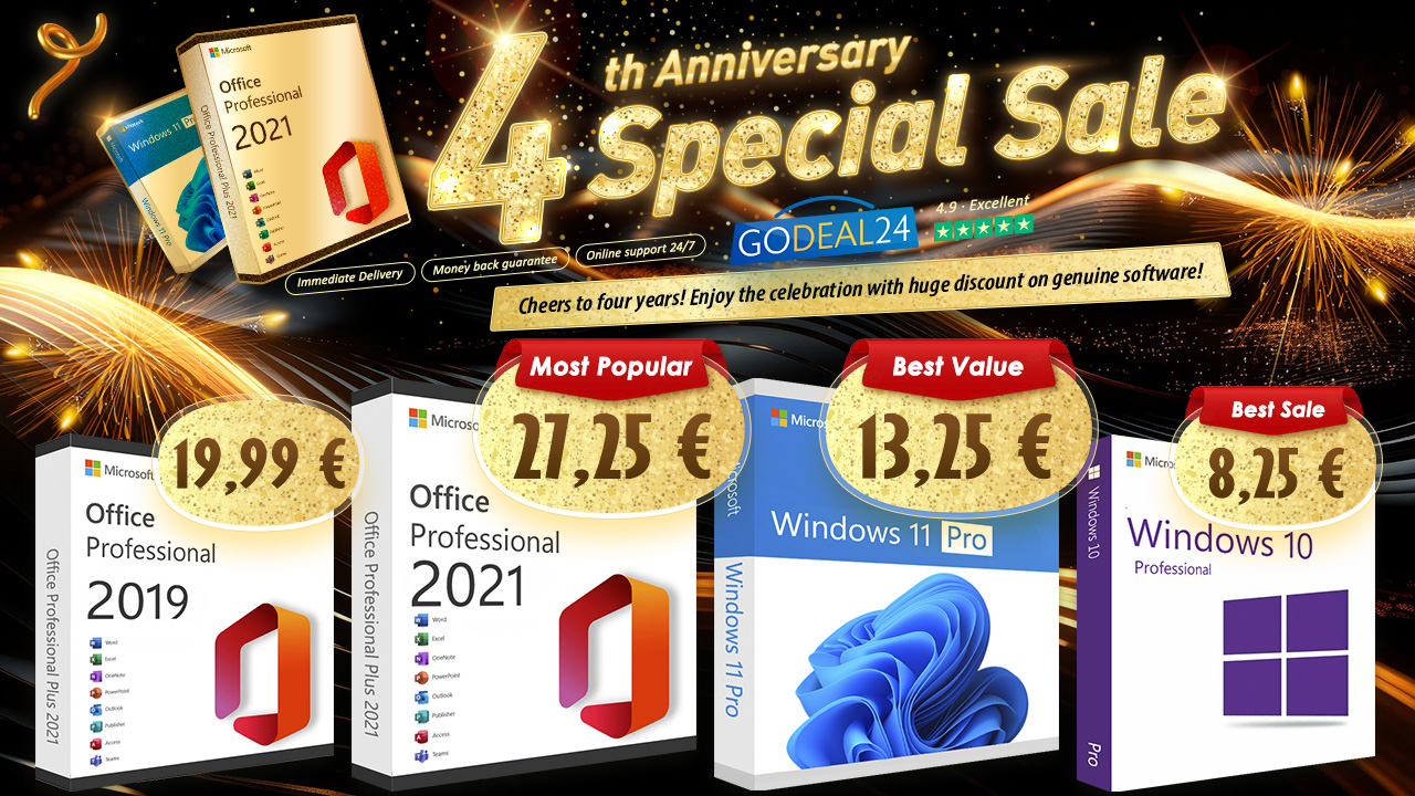 Sconti fino al 90% in occasione del quarto anniversario di Godeal24