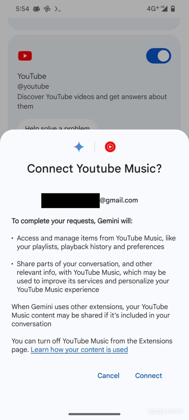 Google Gemini estensione YouTube Music 2