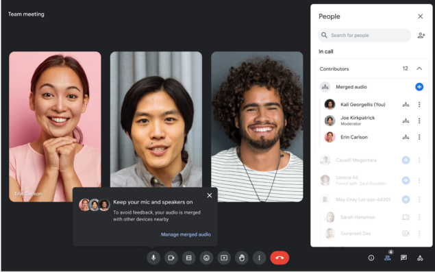 audio adattivo su Google Meet