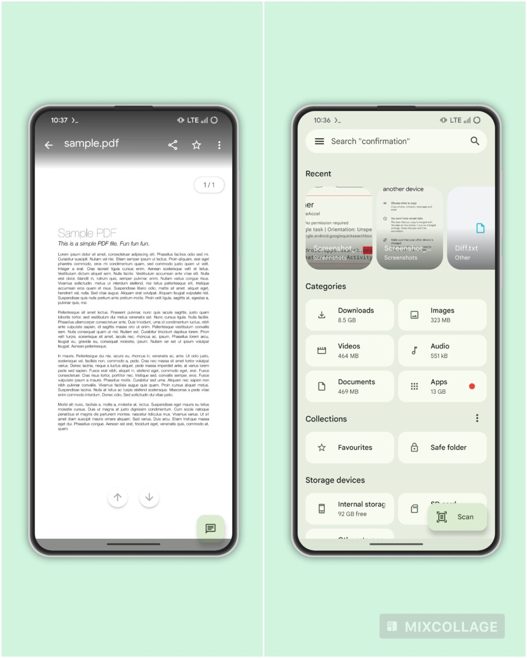 Google Files lettore PDF e restyling tessere recenti
