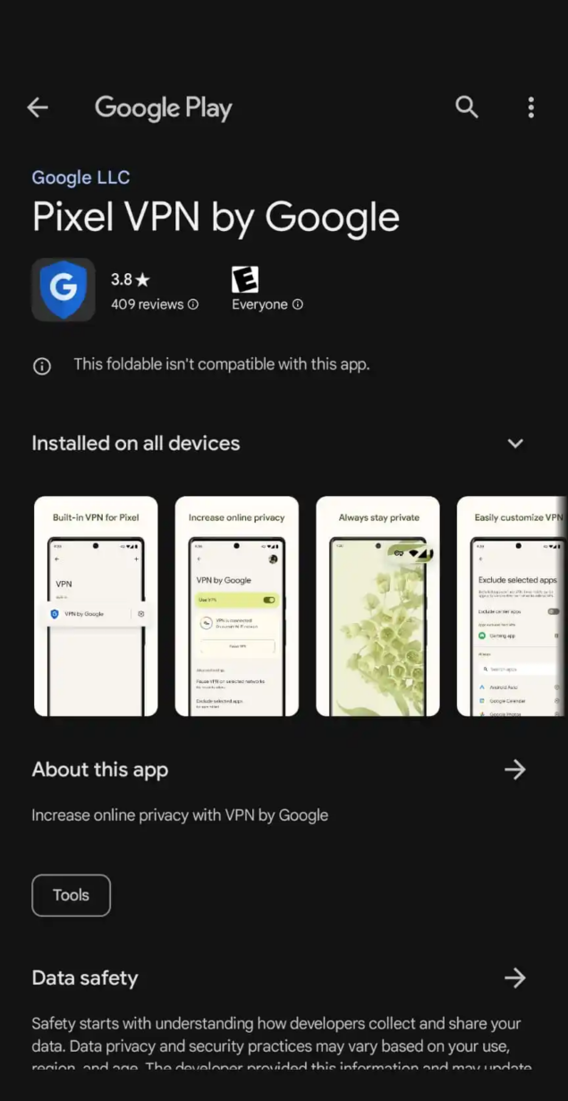Pixel VPN by Google