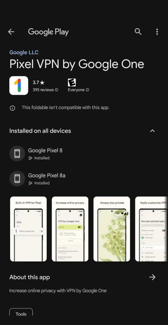 Pixel VPN by Google One