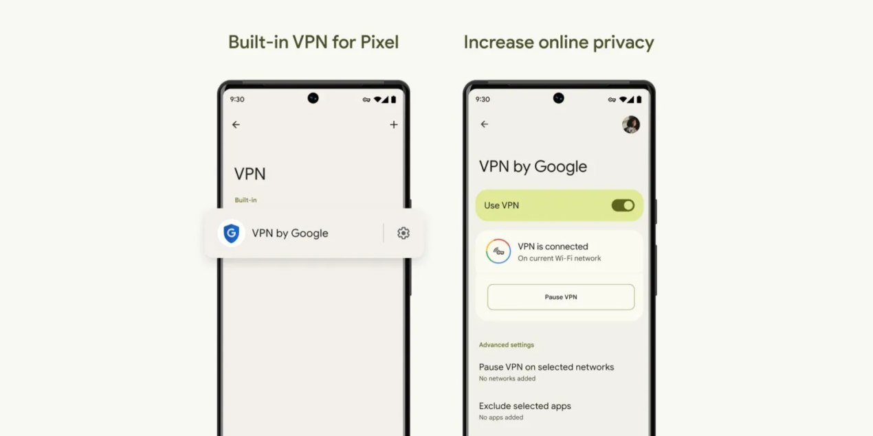 Pixel VPN by Google: un nuovo aggiornamento migliora il controllo rapido della connessione