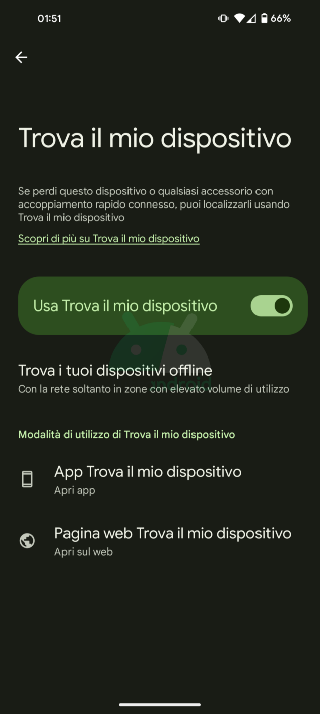 Nuova rete Trova il mio dispositivo