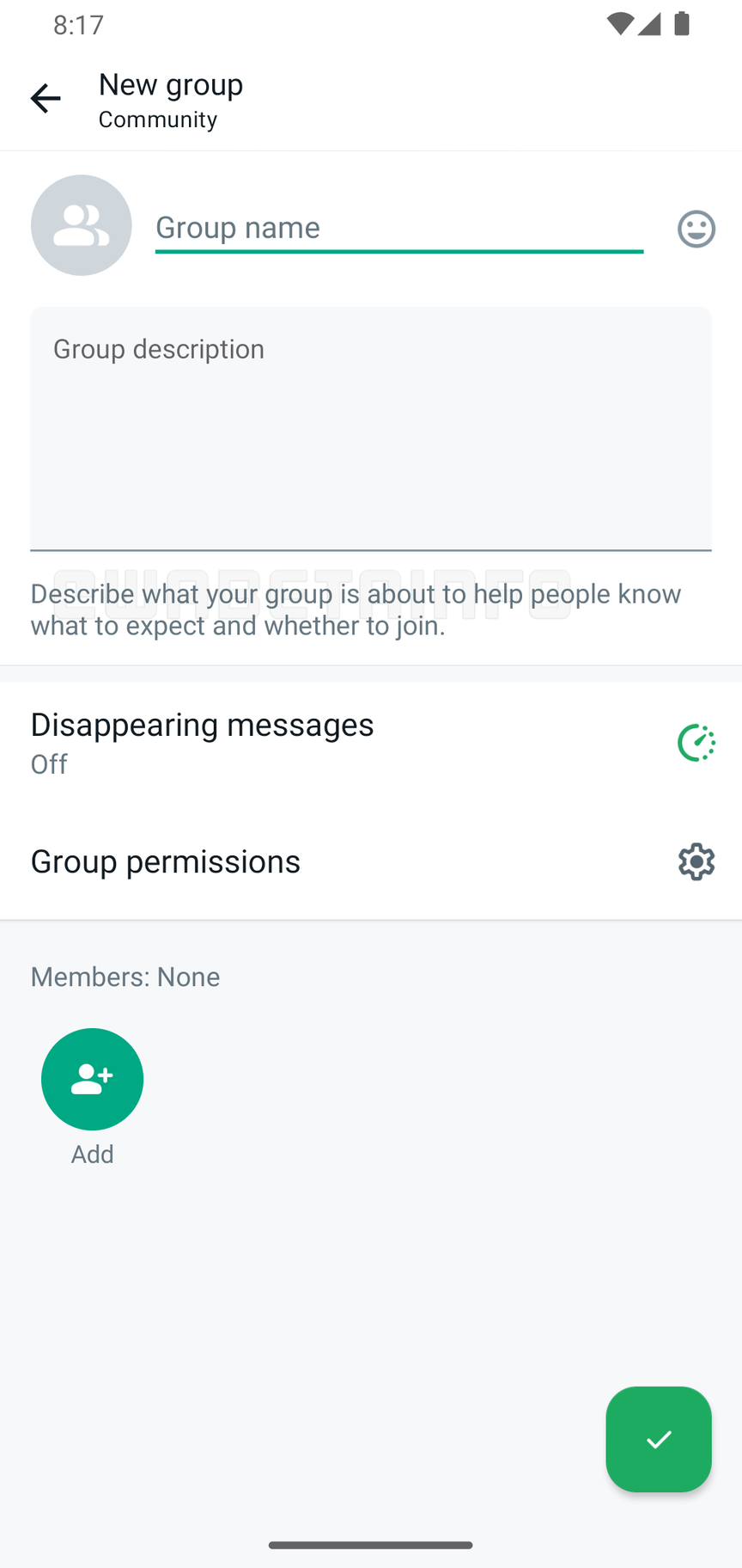 WhatsApp Beta Aggiungi descrizione gruppi