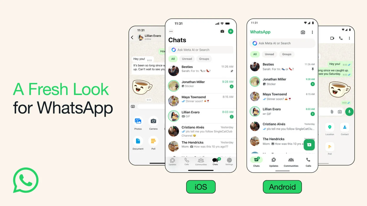 WhatsApp cambia grafica, ora disponibile per tutti: nuove icone, colori e AI