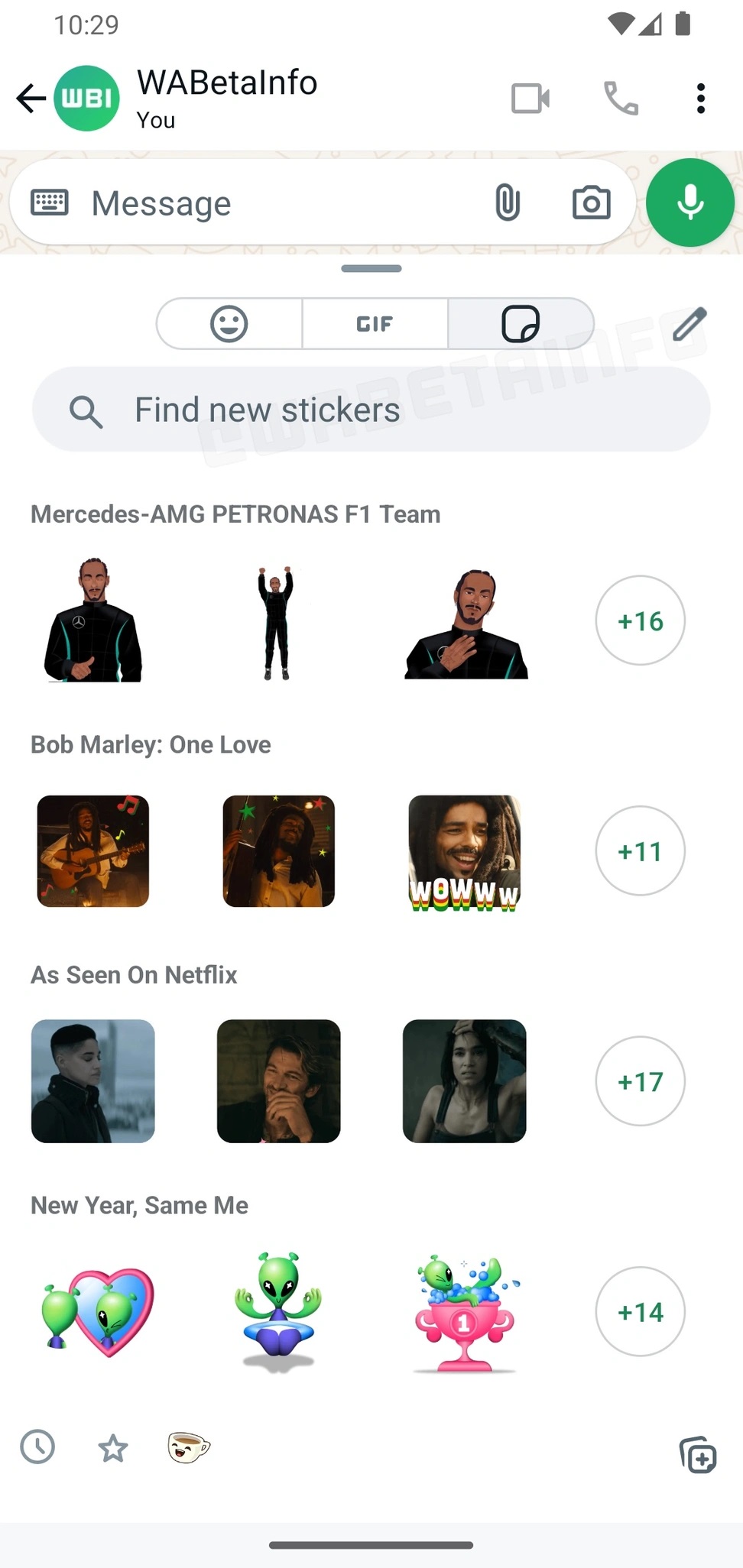 WhatsApp beta negozio adesivi da tastiera