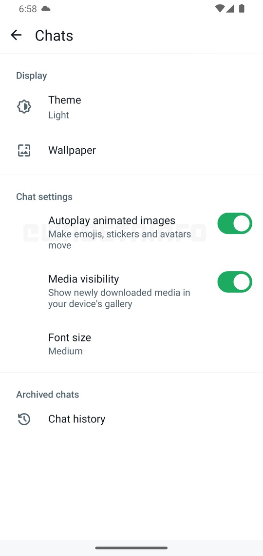 WhatsApp beta opzione animazioni