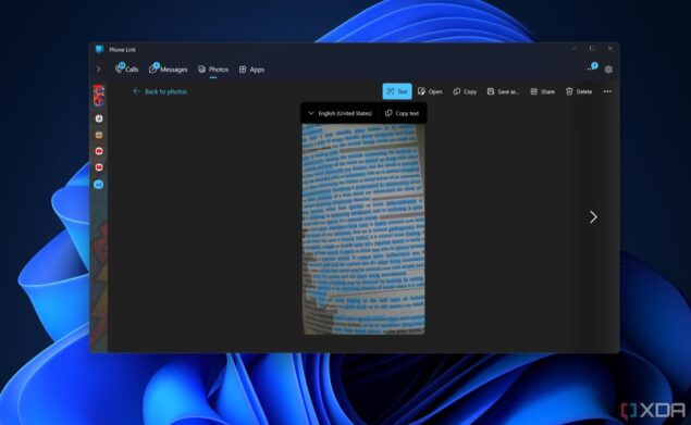 Windows 11 Phone Link OCR android