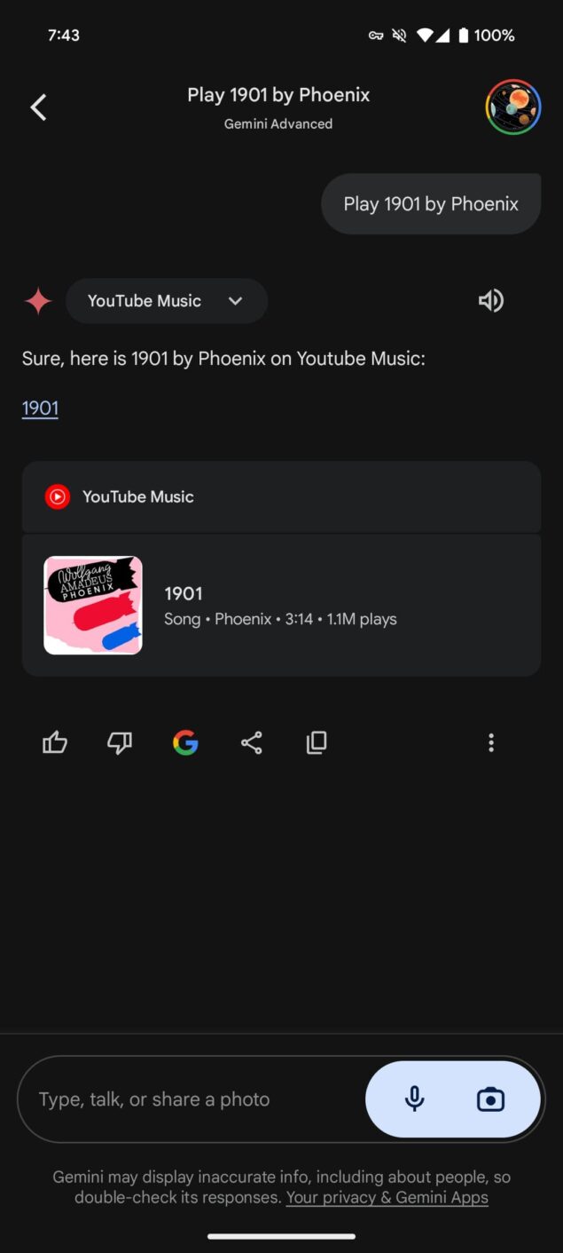 Google Gemini estensione YouTube Music
